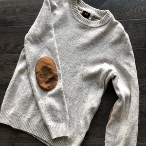 Beige sweater with elbow patches